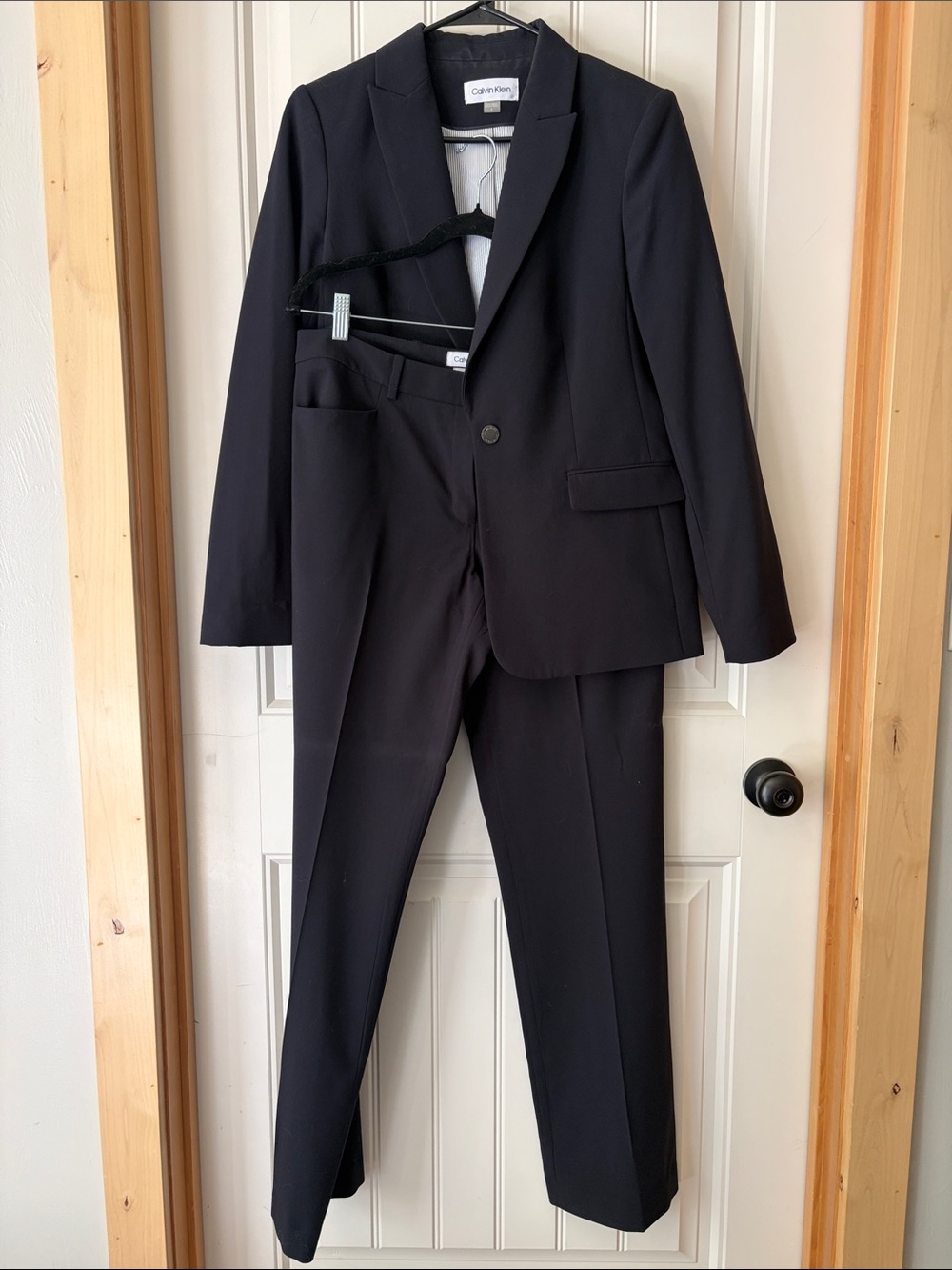 Calvin Klein Women’s Black Two-Piece Suit Jacket & Pants